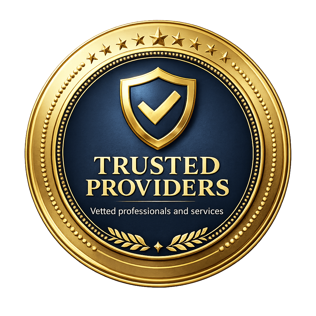 Trusted Providers — every professional and service is vetted
